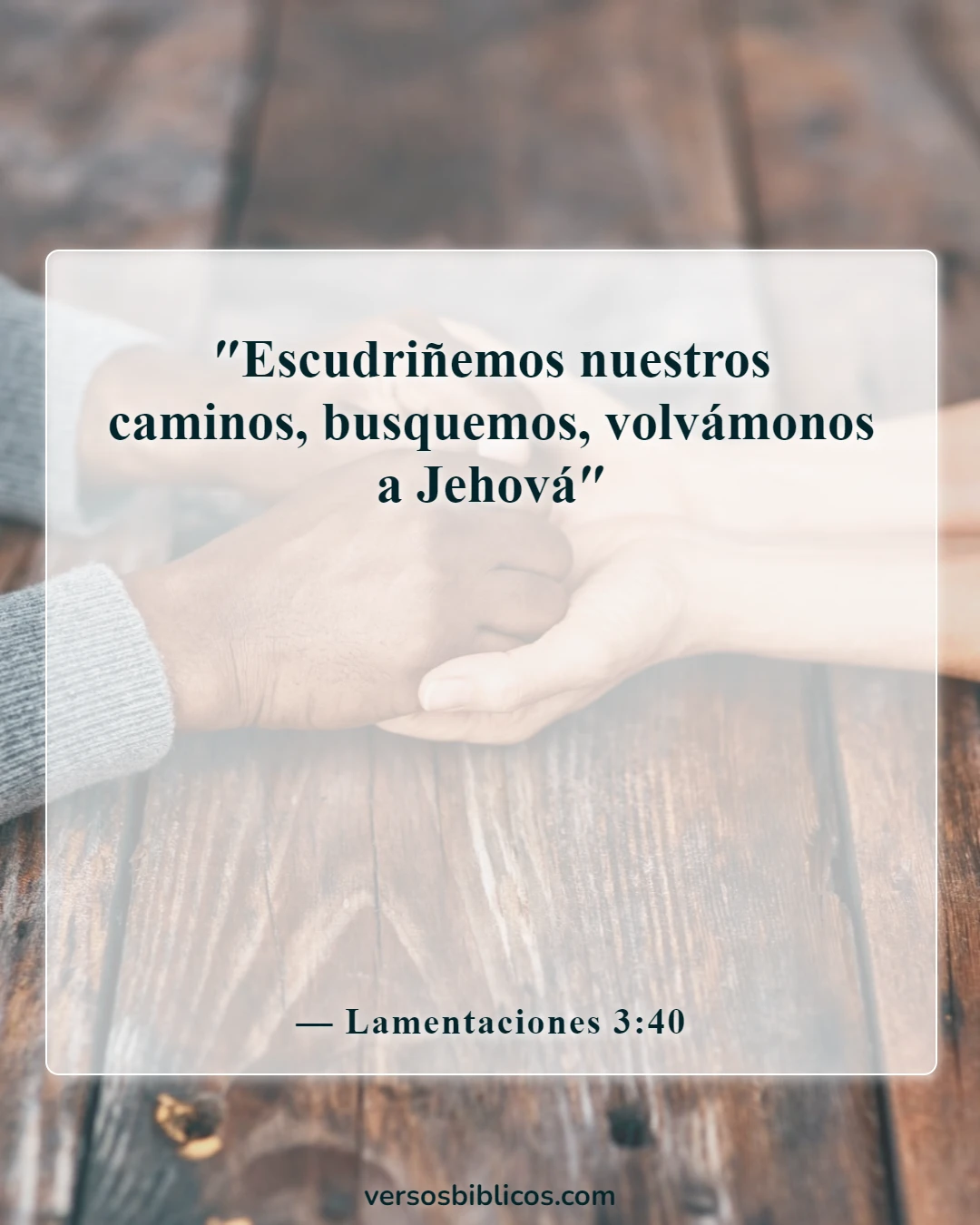 Versículos de la Biblia sobre ir a la iglesia por motivos equivocados (Lamentaciones 3:40)