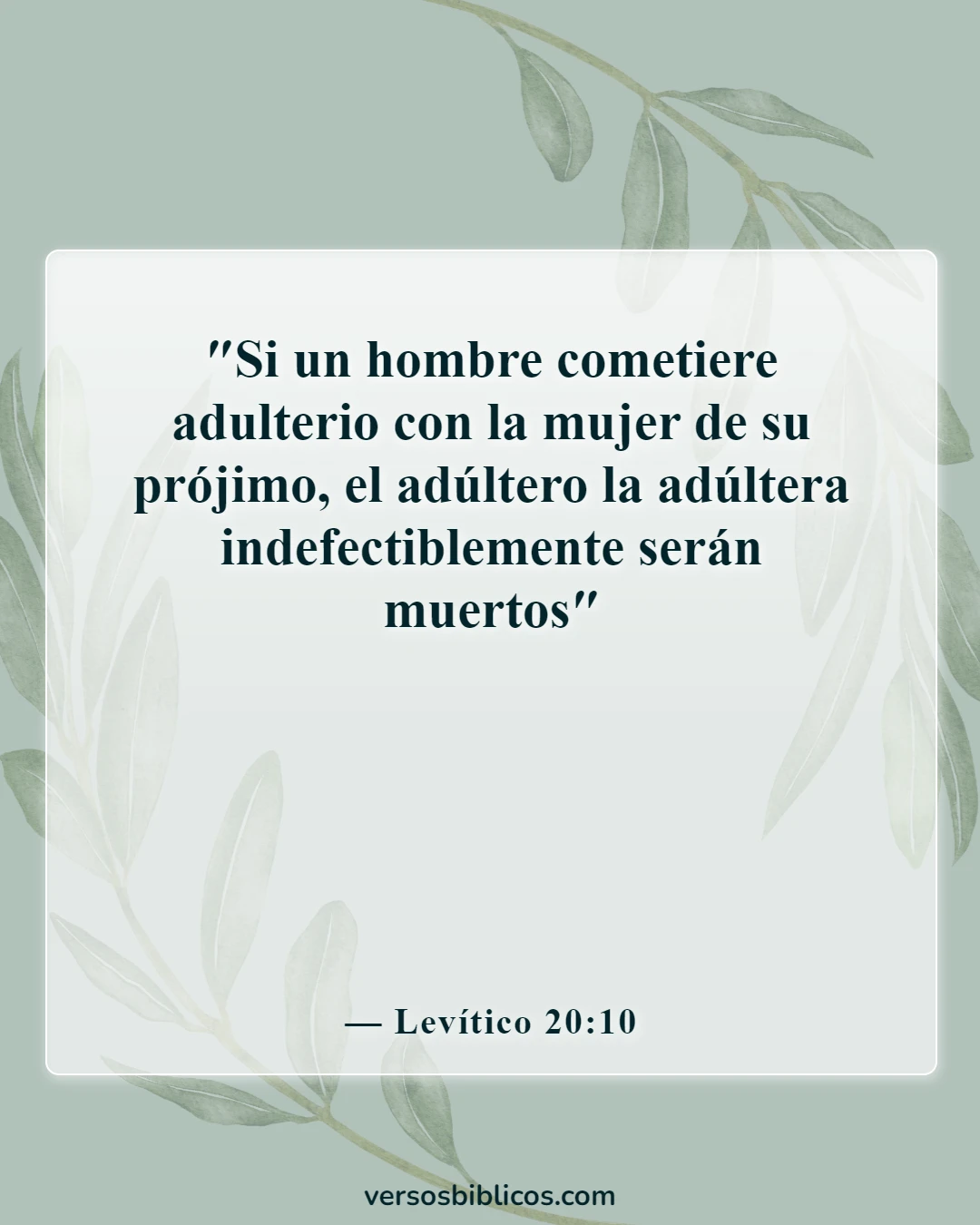 Versículos de la Biblia sobre cometer adulterio y lujuria en el corazón (Levítico 20:10)
