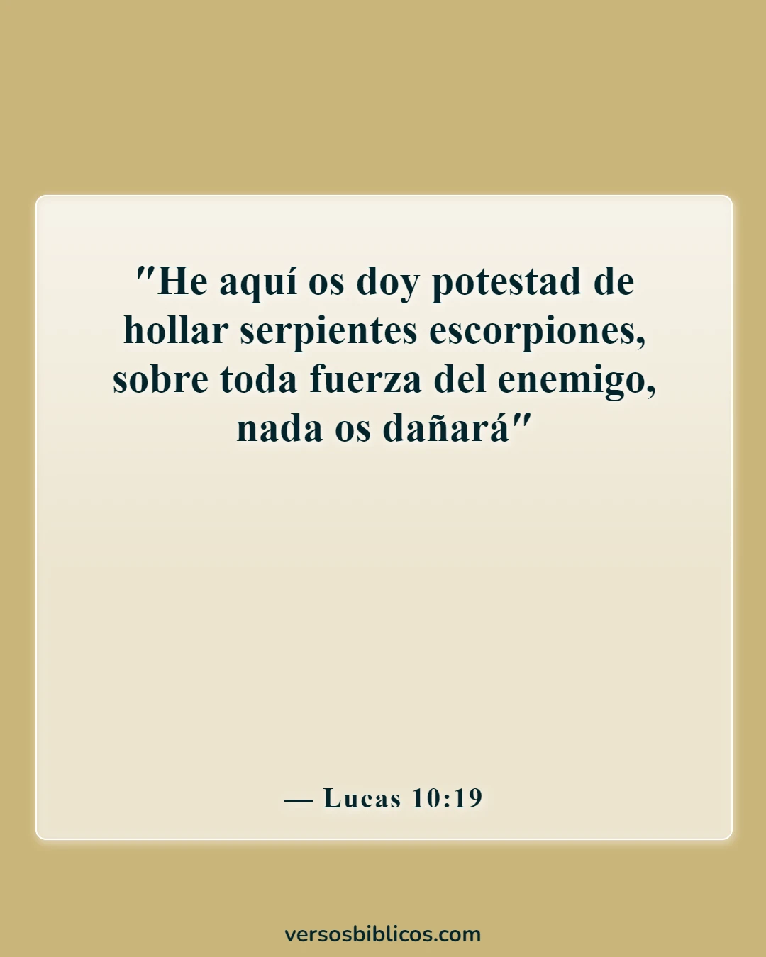 Versículos de la Biblia sobre protegerte del mal (Lucas 10:19)