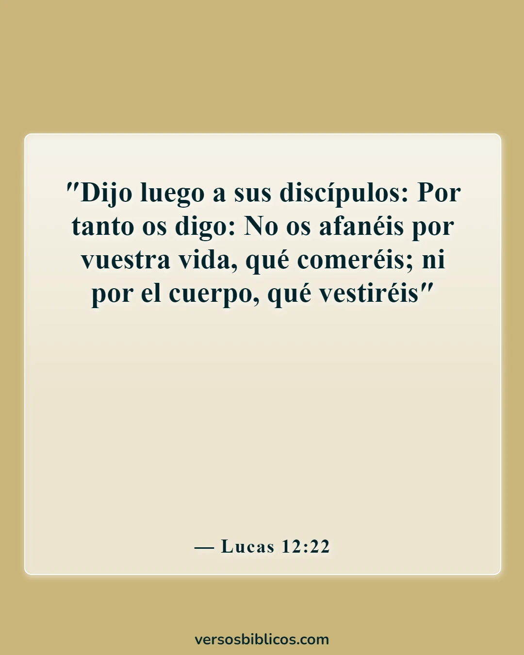 Versículos de la Biblia sobre la ayuda con la ansiedad (Lucas 12:22)
