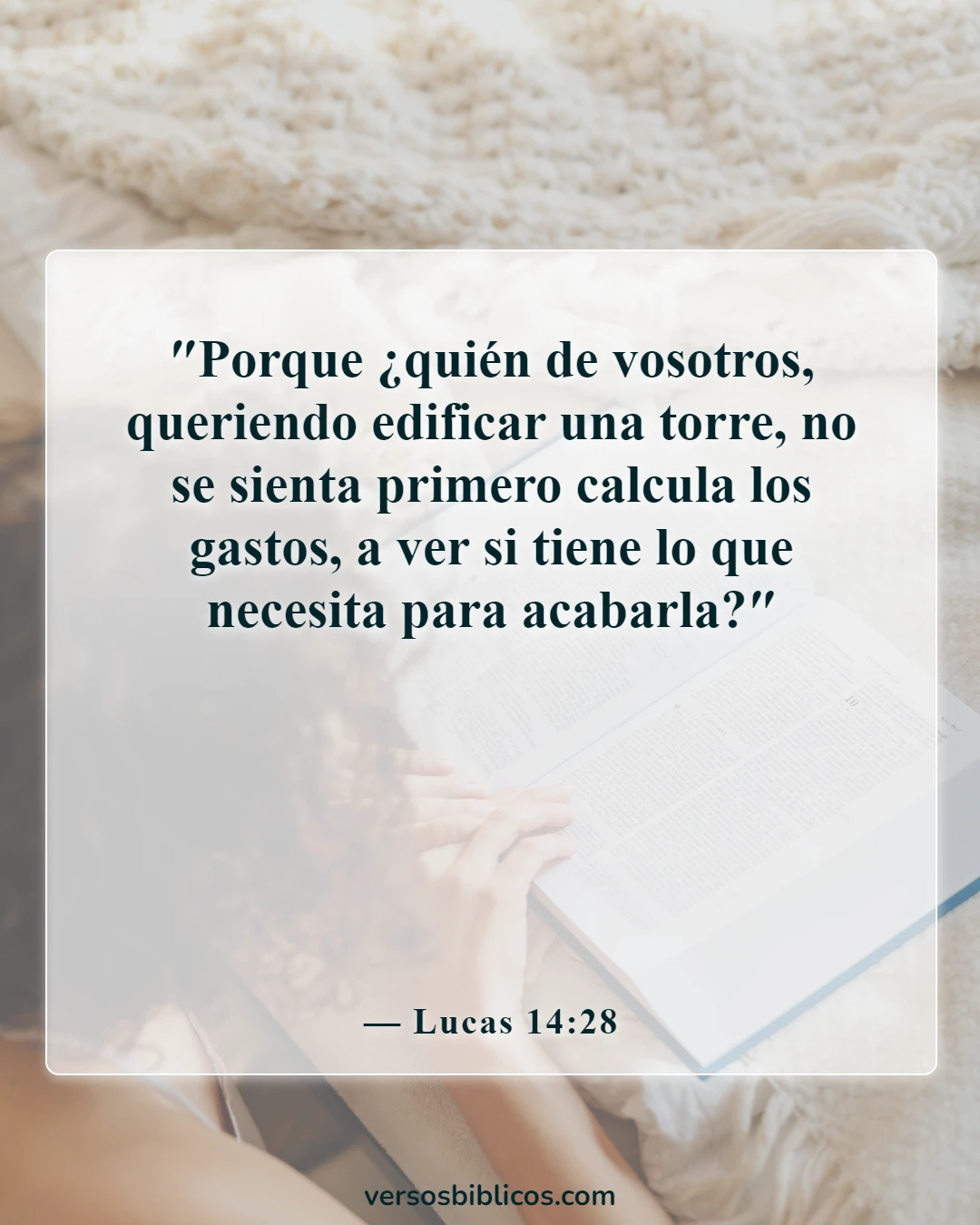 Versículos de la Biblia sobre la dedicación empresarial (Lucas 14:28)