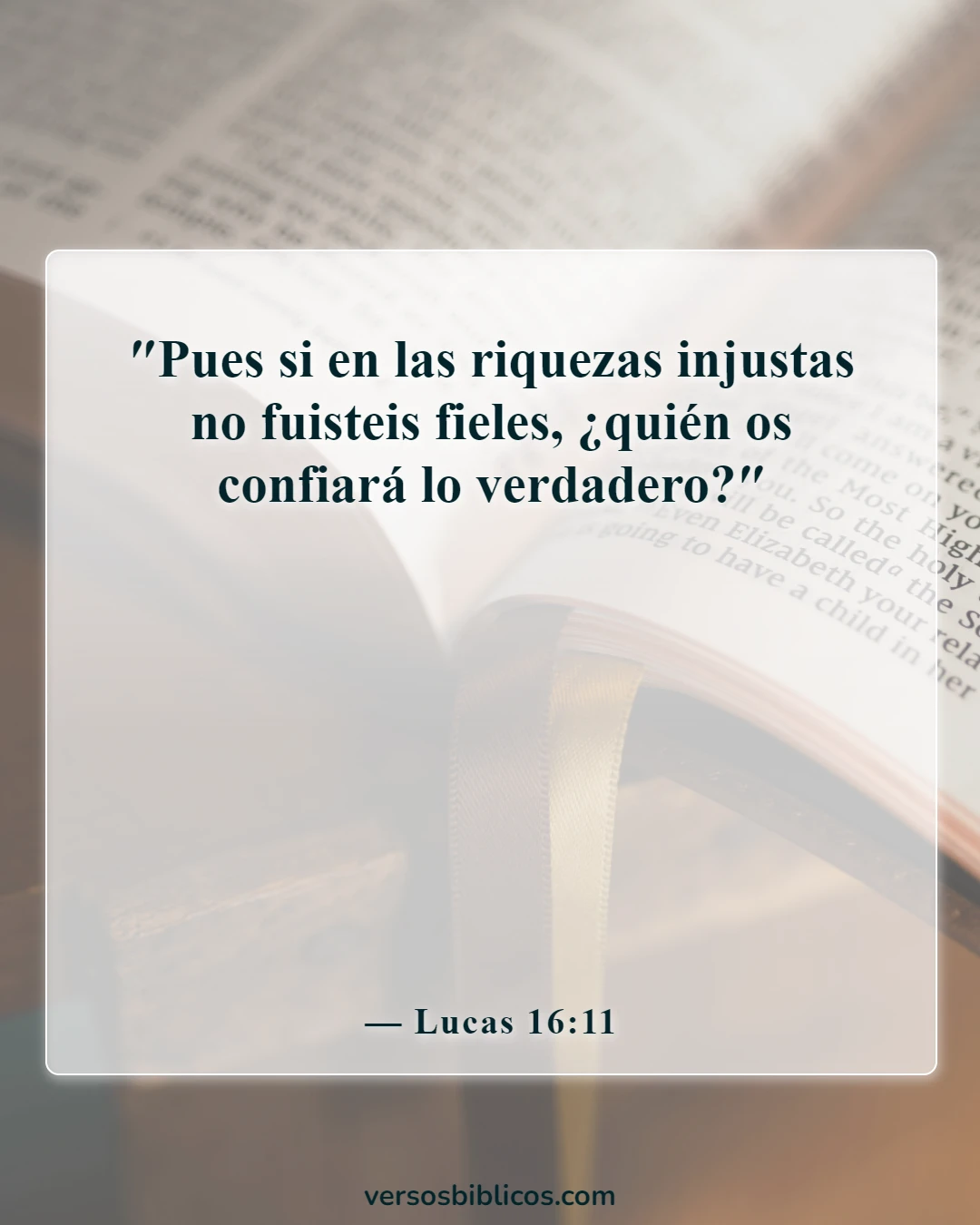 Versículos de la Biblia sobre problemas de dinero (Lucas 16:11)