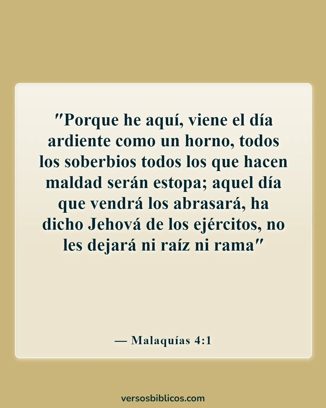 Versículos de la Biblia sobre el castigo de los malvados (Malaquías 4:1)