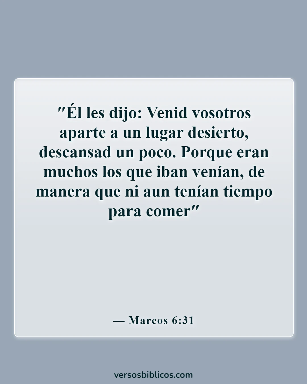 Versículos de la Biblia sobre llevar las cargas unos de otros (Marcos 6:31)