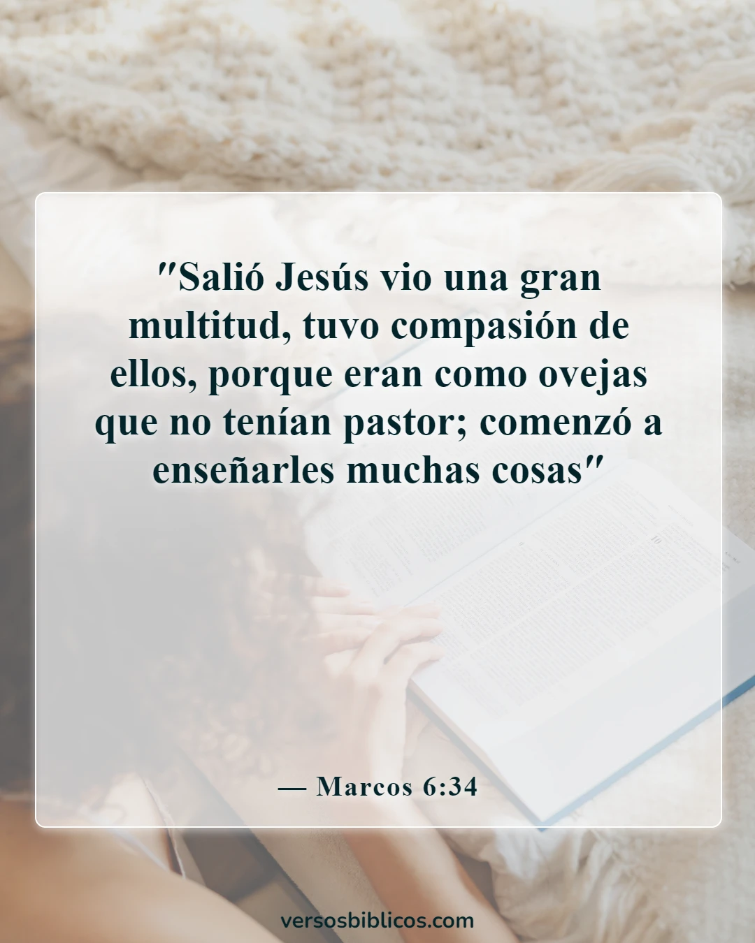 Versículos de la Biblia sobre el cuidado de los pobres y los enfermos (Marcos 6:34)