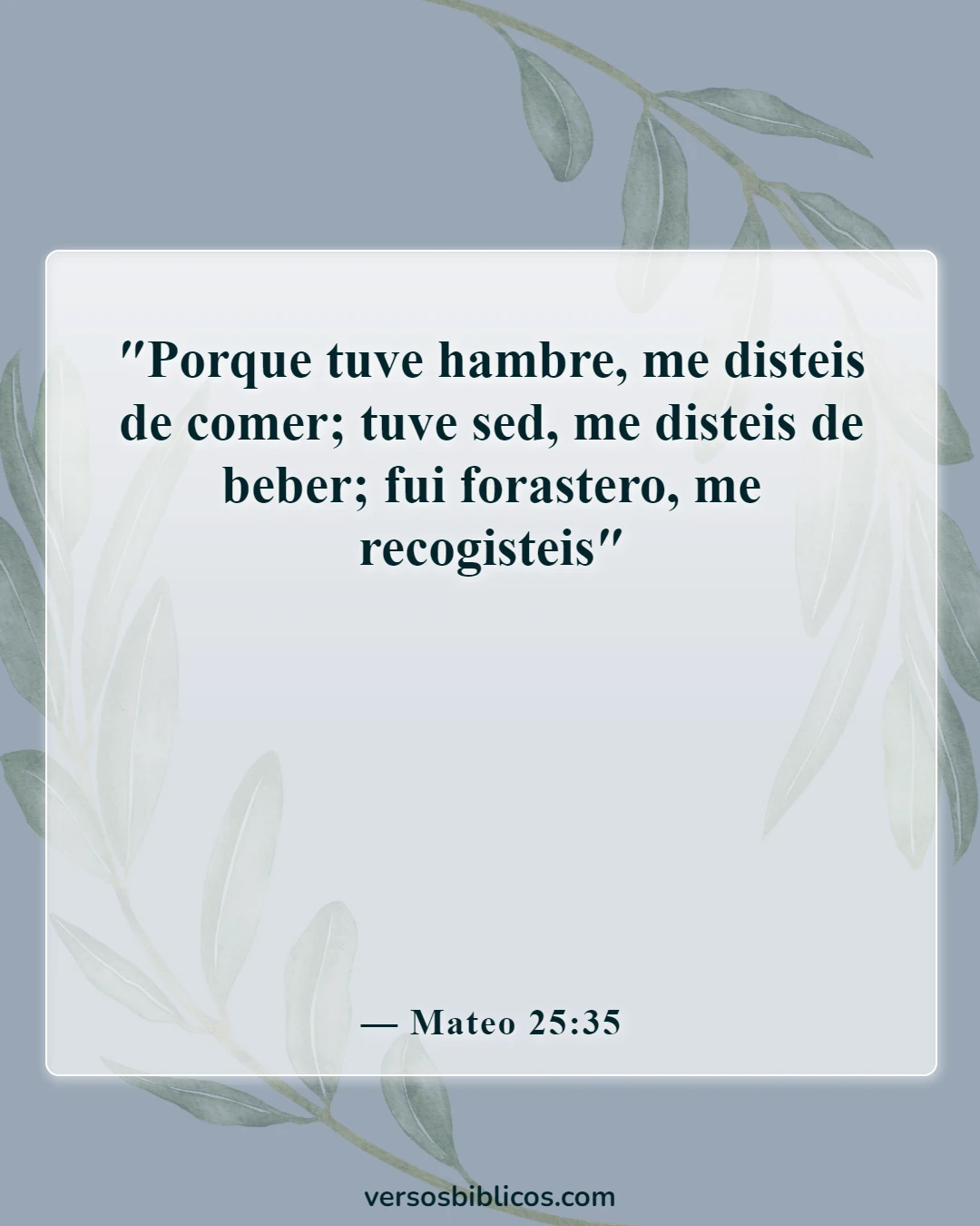 Versículos de la Biblia sobre la diversidad cultural (Mateo 25:35)