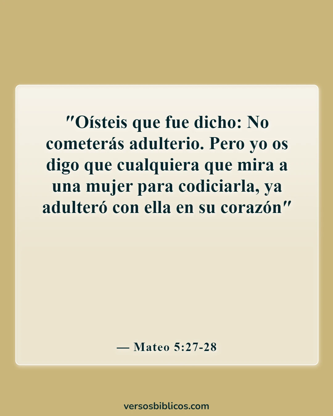 Versículos de la Biblia sobre el engaño en el matrimonio (Mateo 5:27-28)