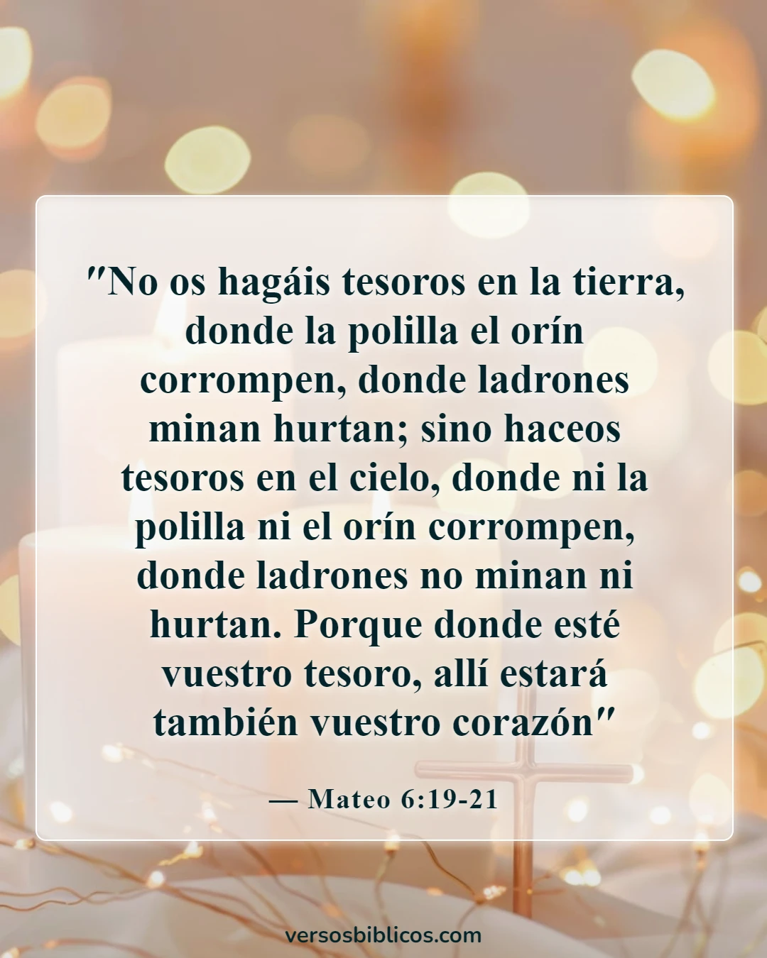 Versículos de la Biblia sobre tu apariencia insegura (Mateo 6:19-21)
