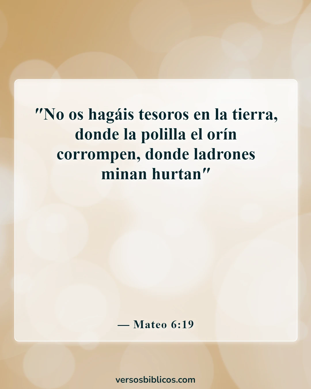 Versículos de la Biblia sobre la advertencia a los ricos (Mateo 6:19)