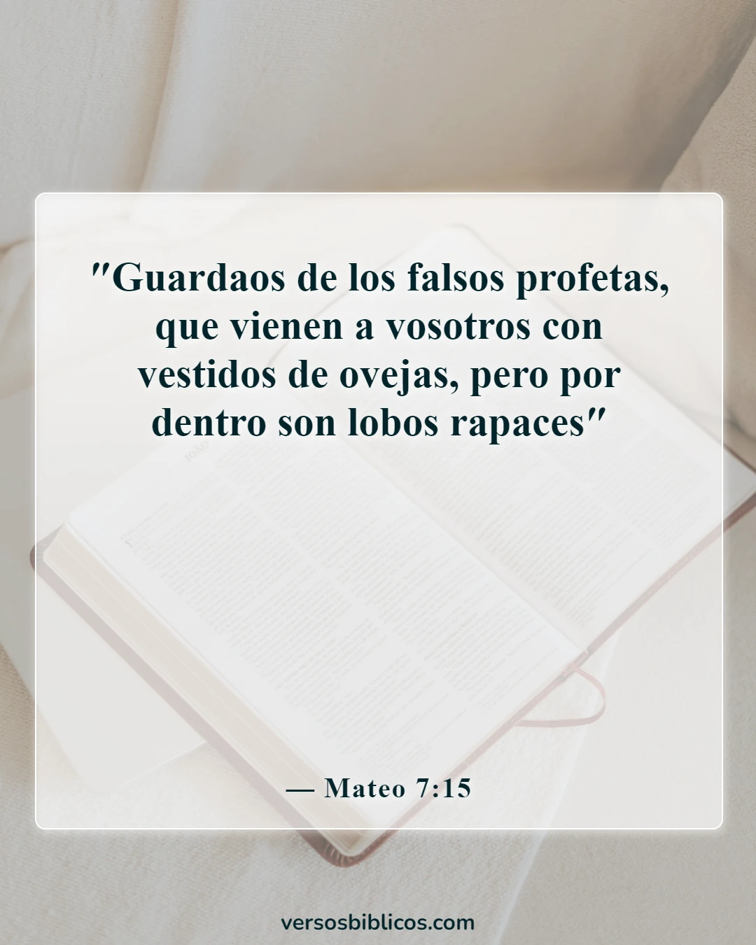 Versículos de la Biblia sobre las influencias malas y negativas (Mateo 7:15)