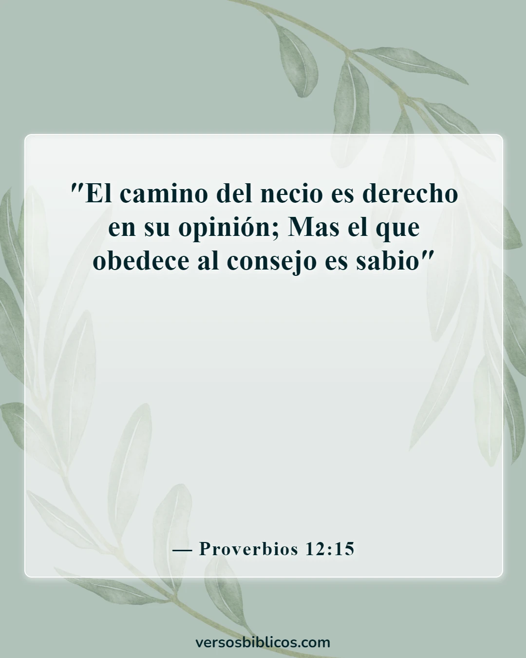 Versículos de la Biblia sobre la comunicación entre nosotros (Proverbios 12:15)