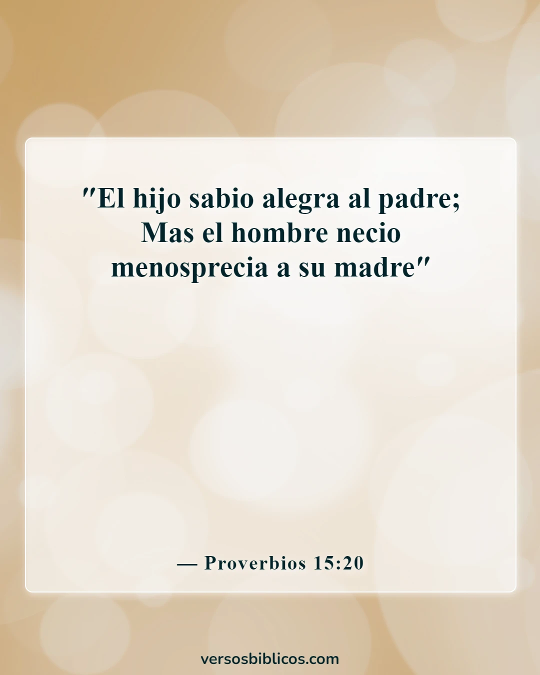 Versículos de la Biblia sobre la gratitud por la familia (Proverbios 15:20)