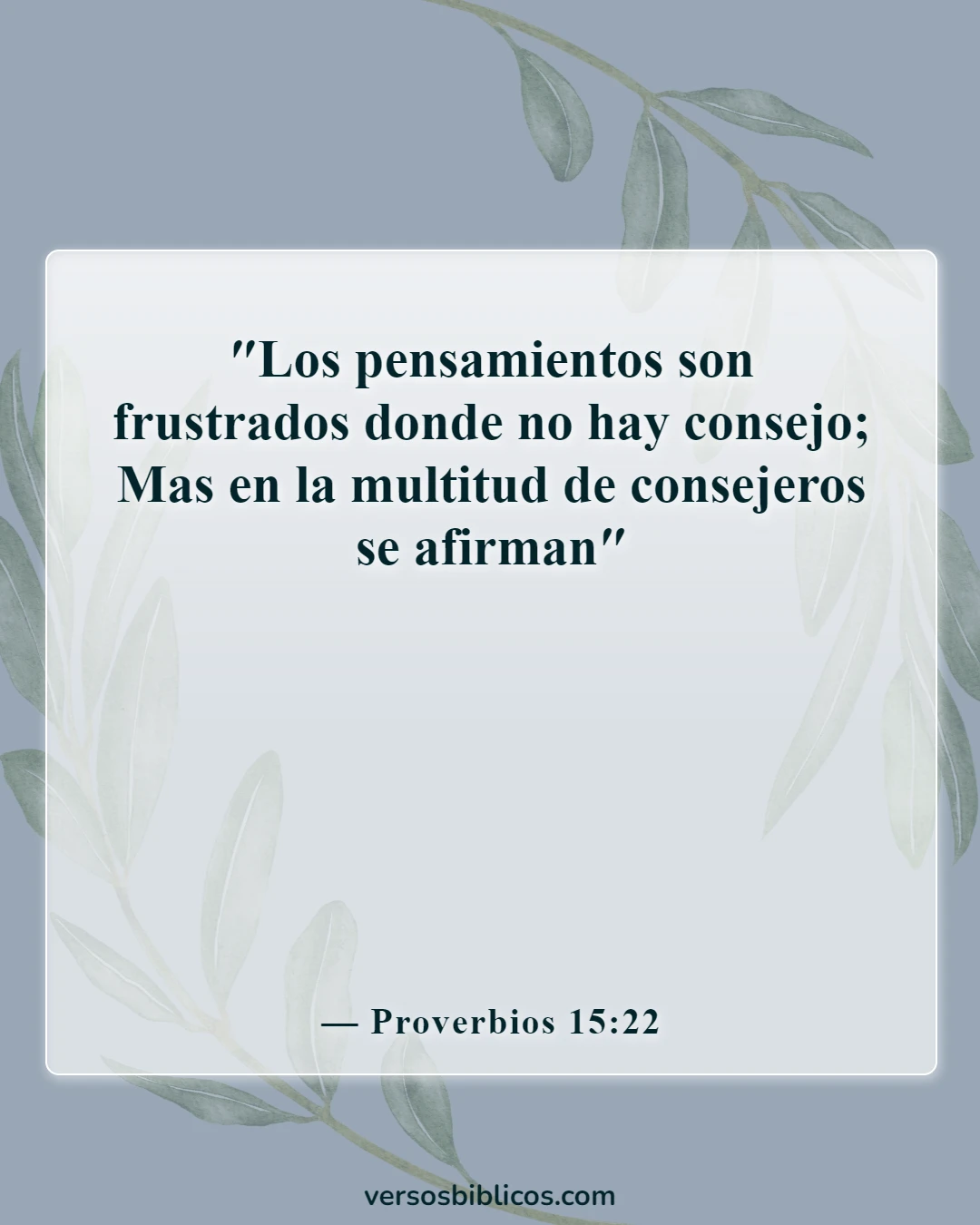 Versículos de la Biblia sobre Dios dirigiendo tu camino (Proverbios 15:22)