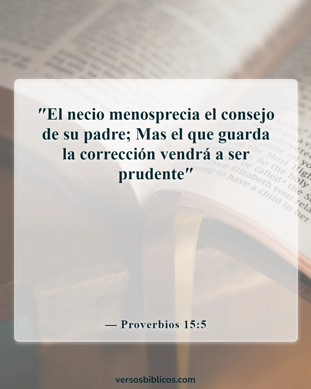 Versículos de la Biblia sobre el adolescente rebelde (Proverbios 15:5)