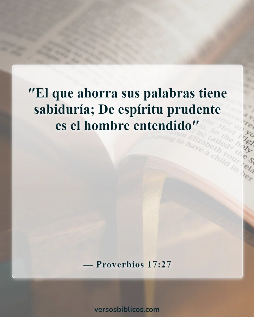 Versículos de la Biblia sobre cómo cuidar la lengua (Proverbios 17:27)