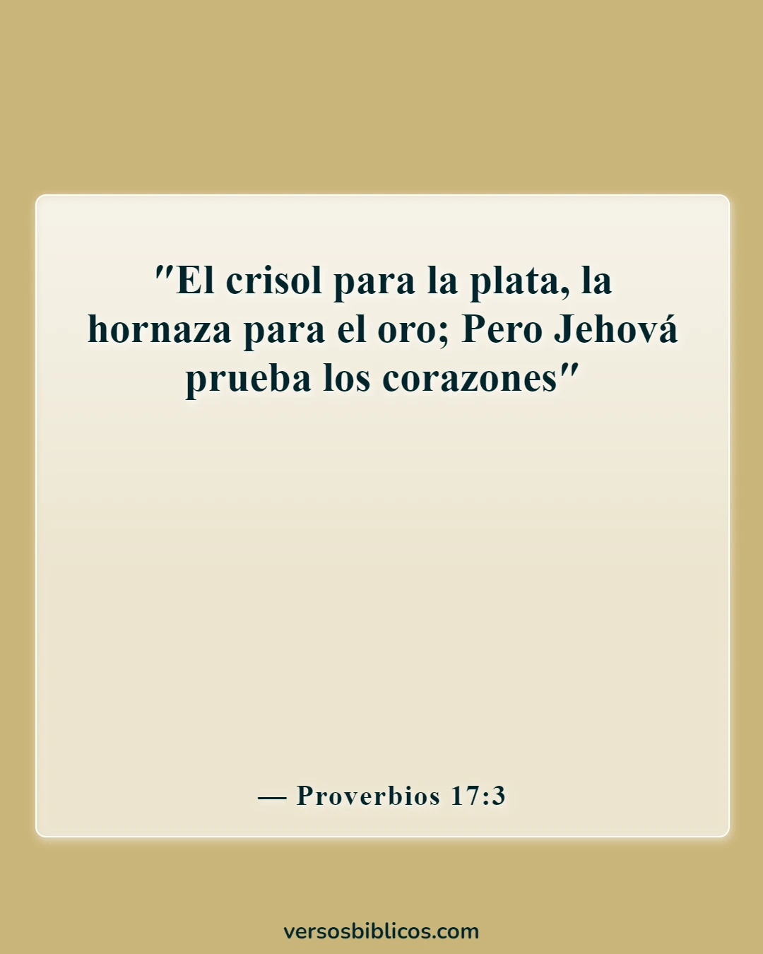 Versículos de la Biblia sobre cuestionar la fe de alguien (Proverbios 17:3)