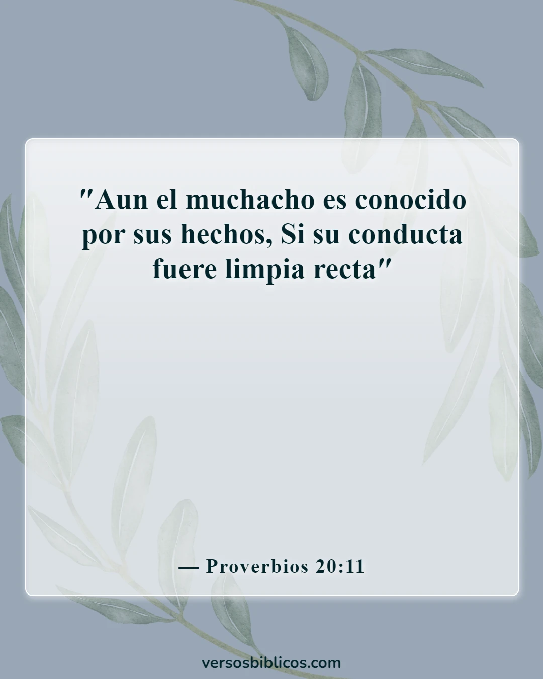 Versículos de la Biblia sobre acciones y consecuencias (Proverbios 20:11)