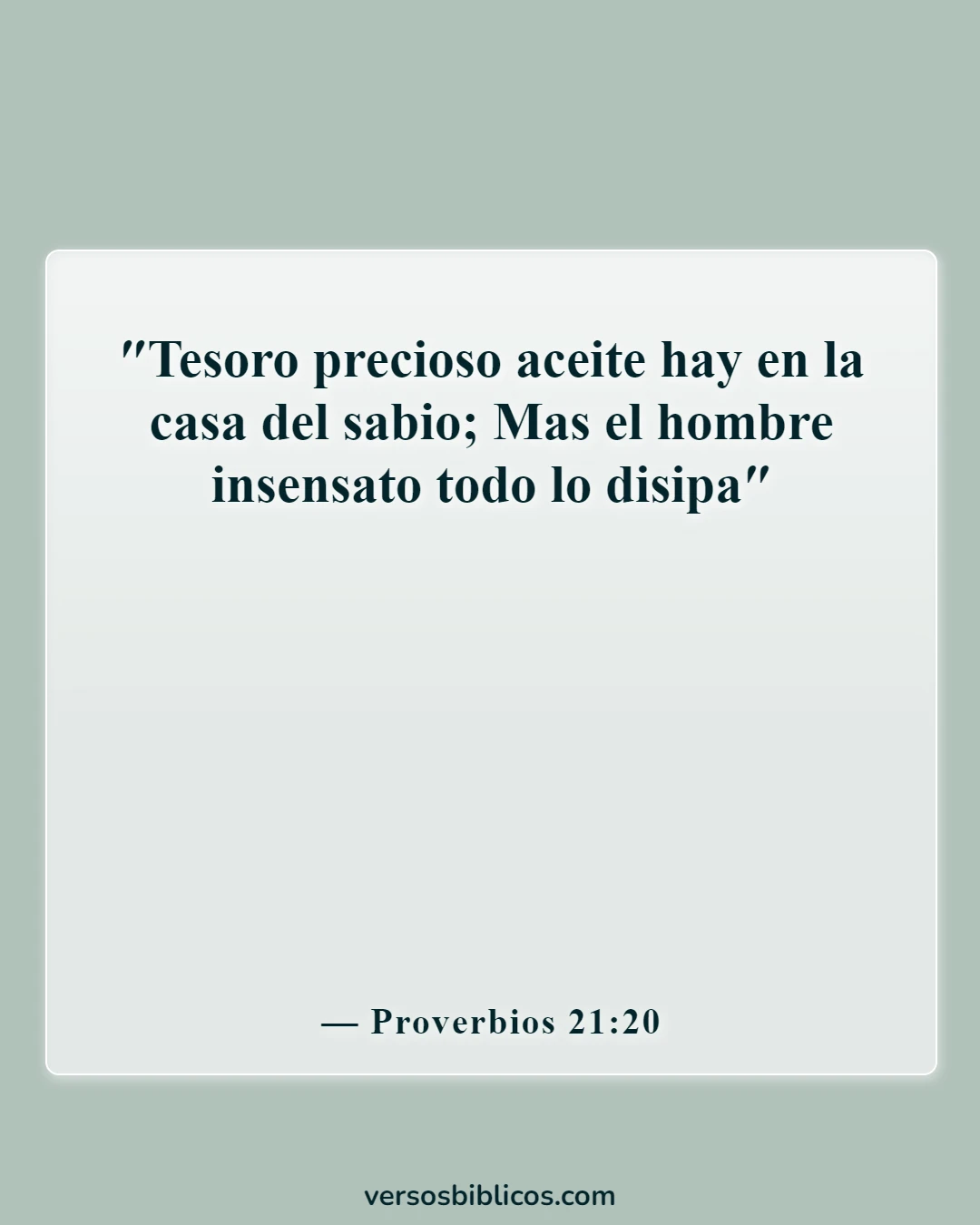 Versículos de la Biblia sobre problemas de dinero (Proverbios 21:20)
