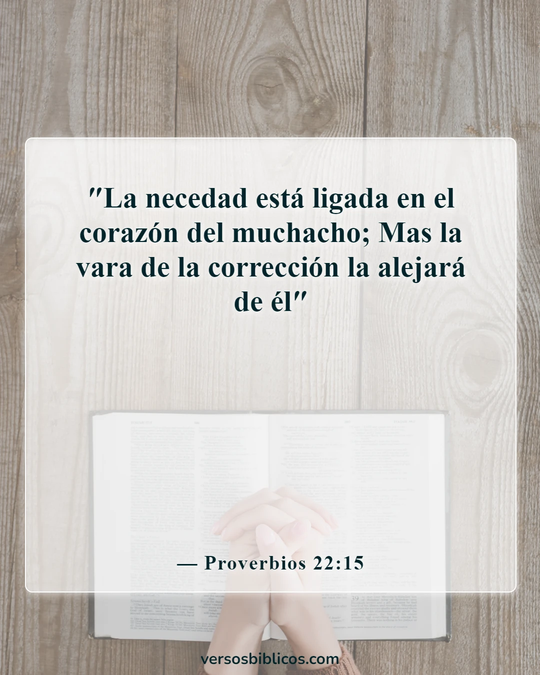 Versículos de la Biblia sobre el adolescente rebelde (Proverbios 22:15)