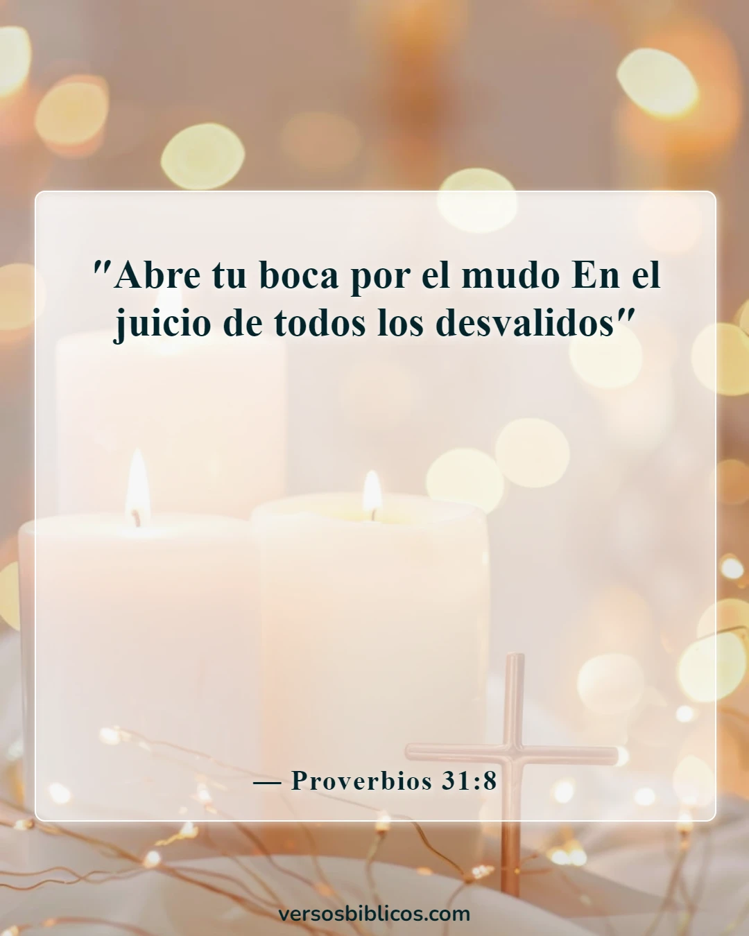 Versículos de la Biblia sobre el asesinato de inocentes (Proverbios 31:8)