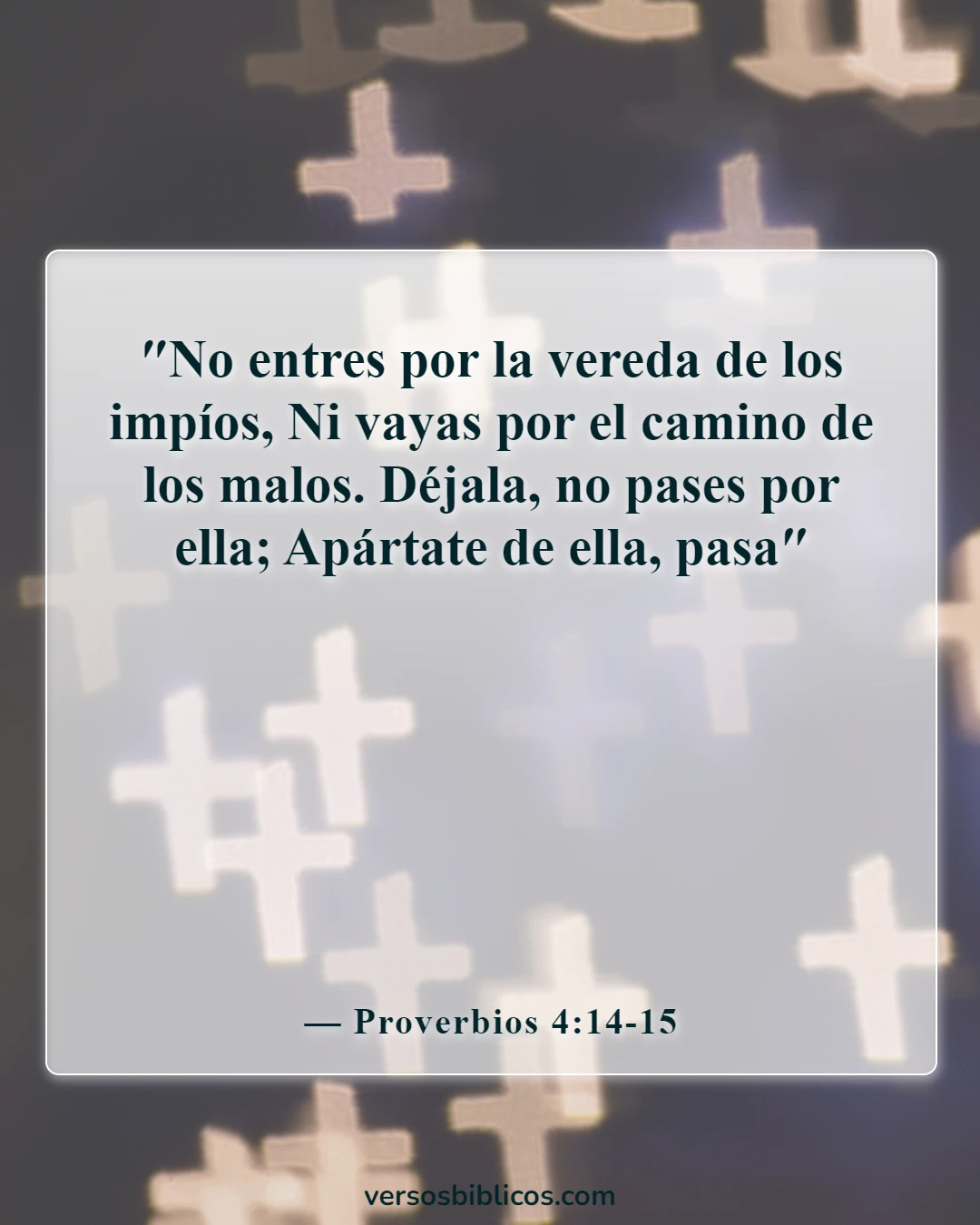 Versículos de la Biblia sobre dejar ir a los malos amigos (Proverbios 4:14-15)