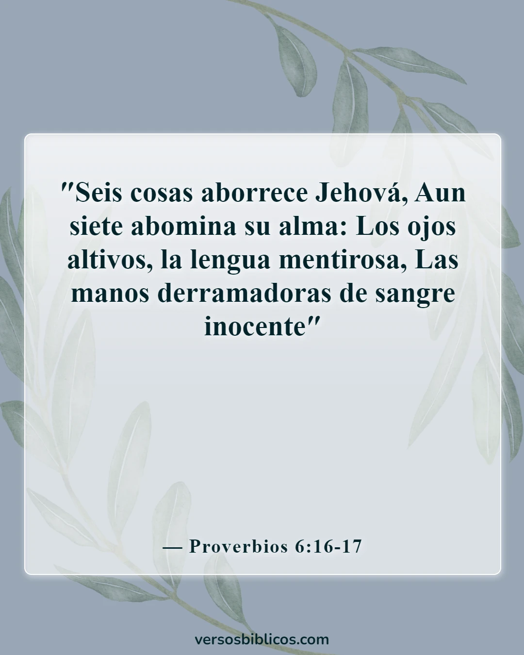 Versículos de la Biblia sobre el asesinato de inocentes (Proverbios 6:16-17)