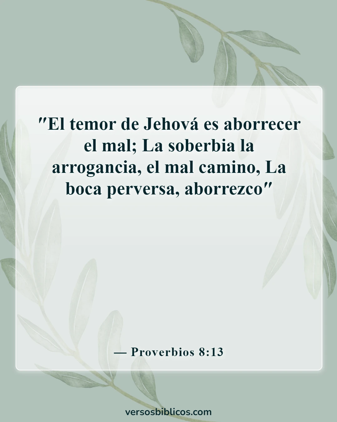 Versículos de la Biblia sobre no ser arrogante (Proverbios 8:13)