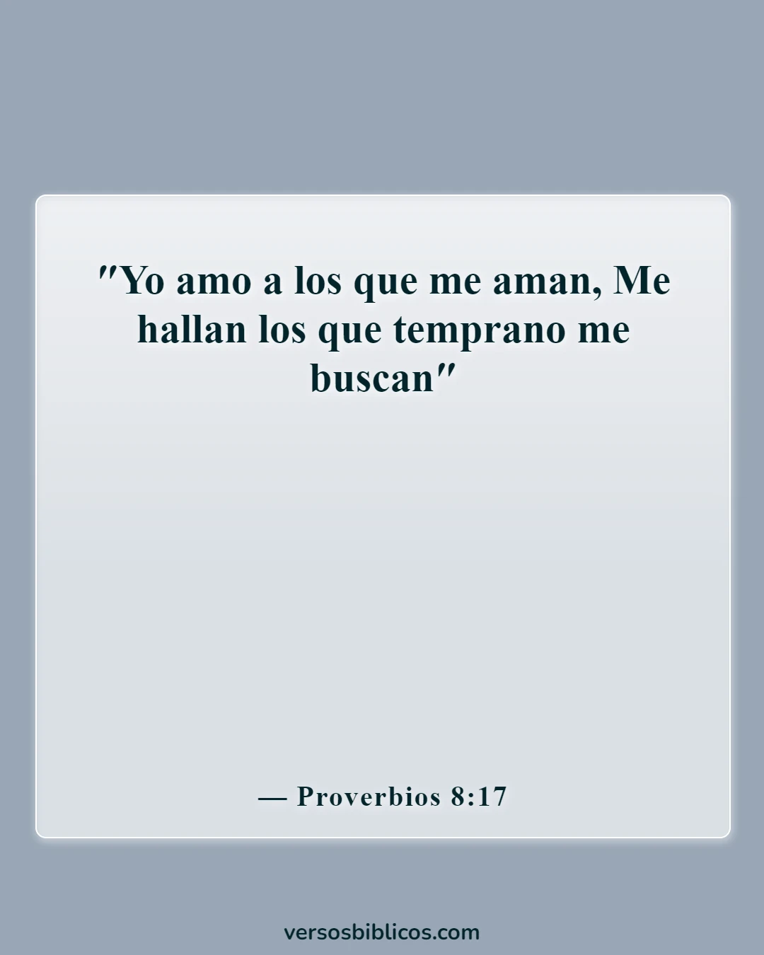 Versículos de la Biblia sobre buscar a Dios temprano en la mañana (Proverbios 8:17)