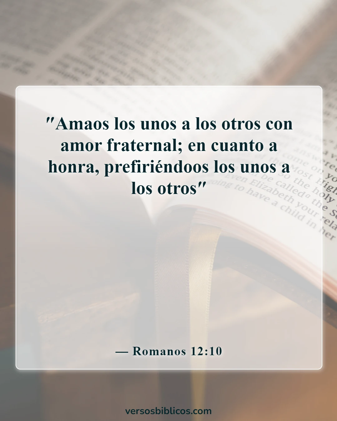 Versículos de la Biblia sobre llevar las cargas unos de otros (Romanos 12:10)