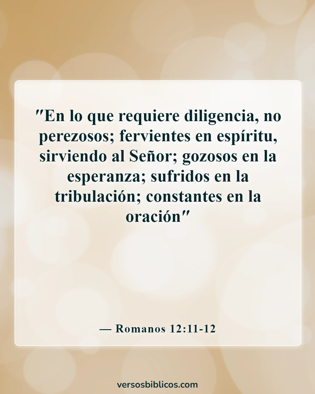 Versículos de la Biblia sobre la emoción (Romanos 12:11-12)
