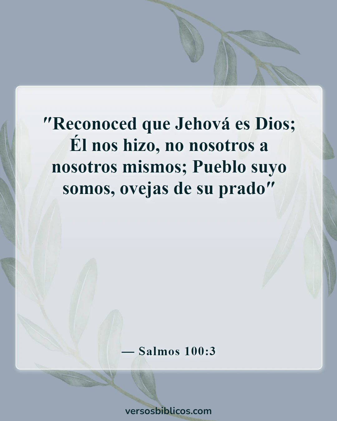 Versículos de la Biblia sobre tu apariencia insegura (Salmos 100:3)