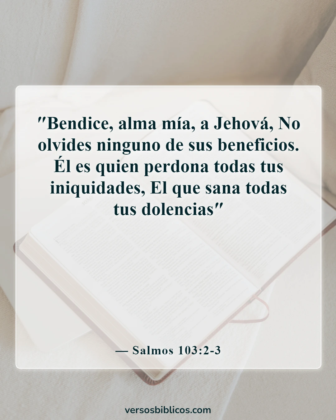 Versículos de la Biblia sobre el consuelo para los enfermos para animar (Salmos 103:2-3)