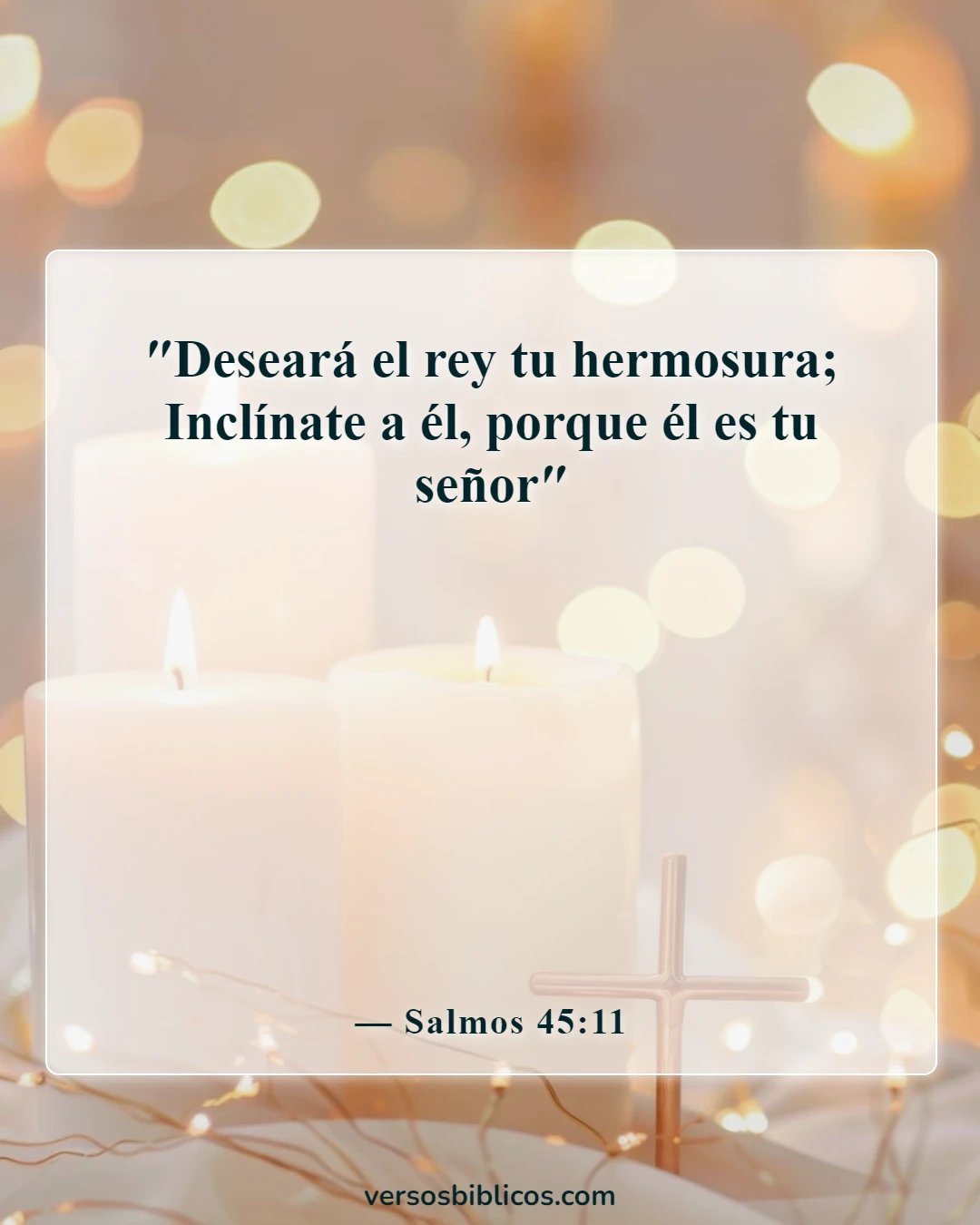 Versículos de la Biblia sobre una mujer de buen carácter (Salmos 45:11)