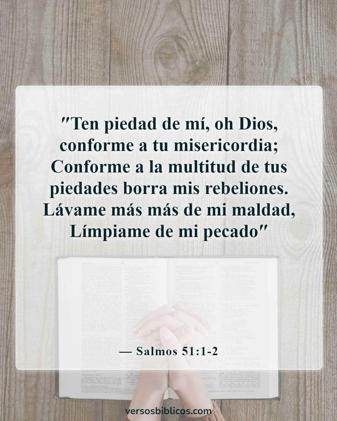 Versículos de la Biblia sobre Dios que perdona el adulterio (Salmos 51:1-2)