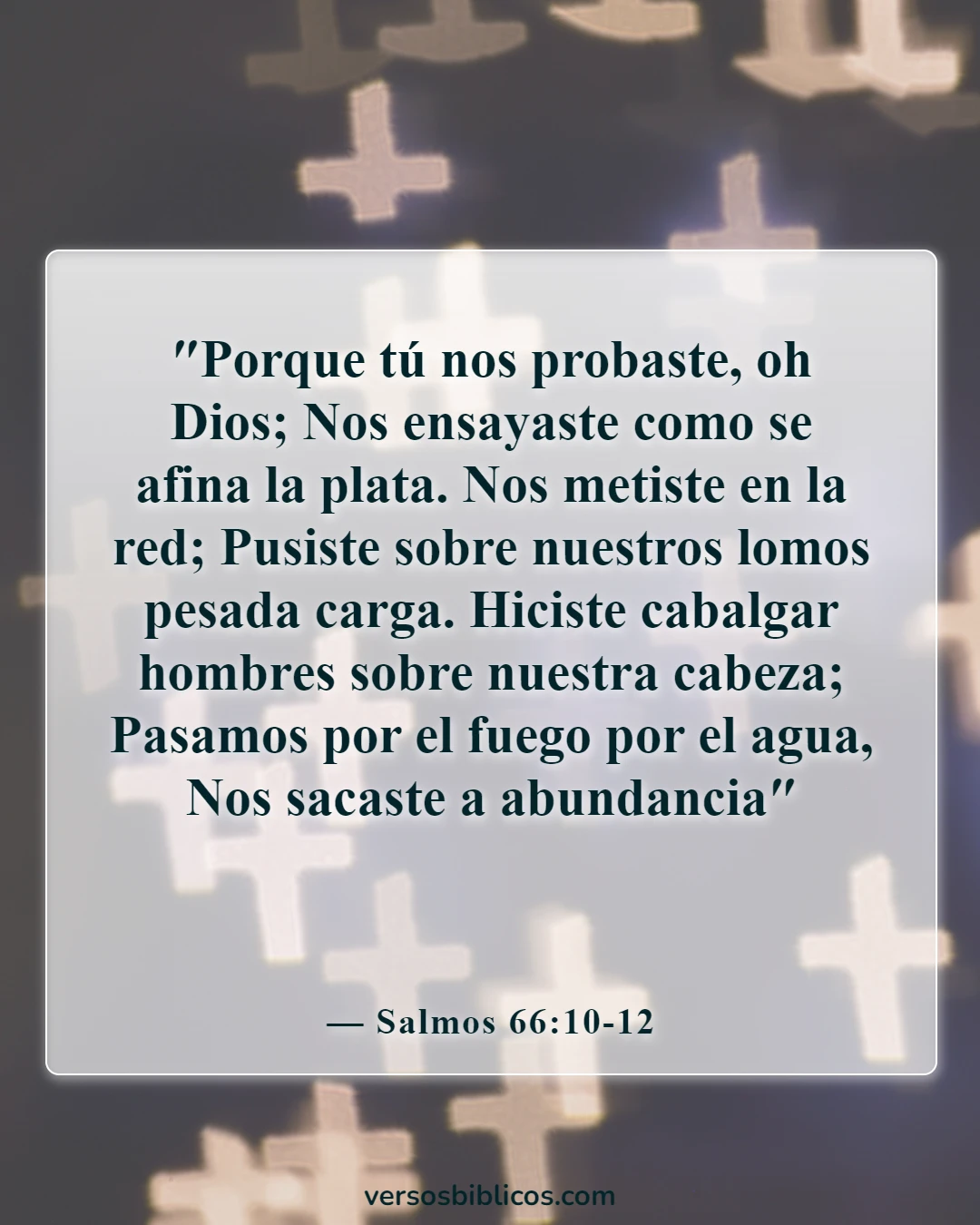 Versículos de la Biblia sobre la resistencia produce carácter (Salmos 66:10-12)