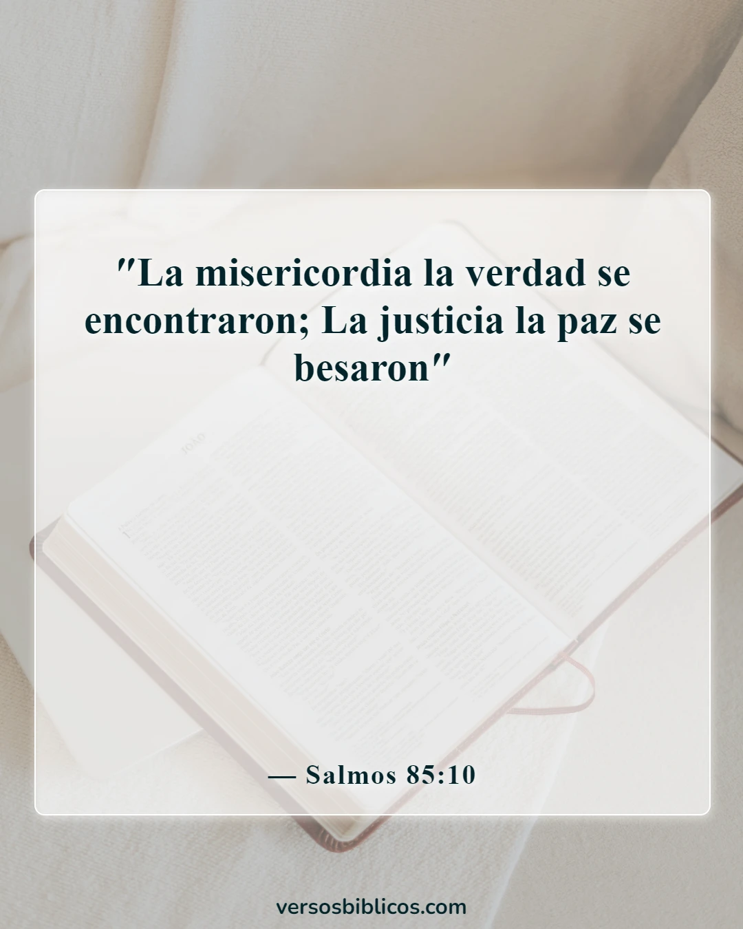 Versículos de la Biblia sobre Bienaventurados los pacificadores (Salmos 85:10)