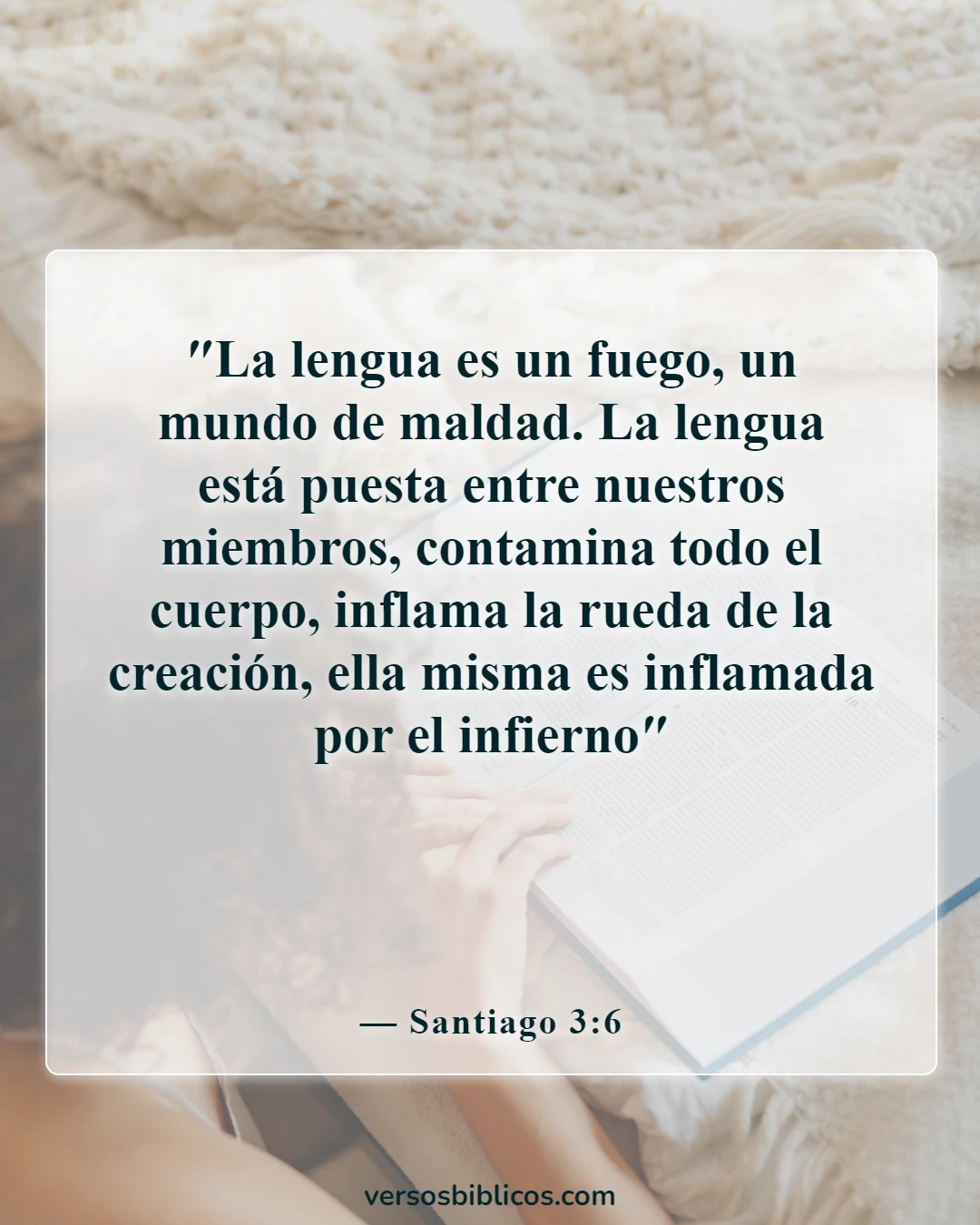 Versículos de la Biblia sobre decir malas palabras y lenguajes (Santiago 3:6)