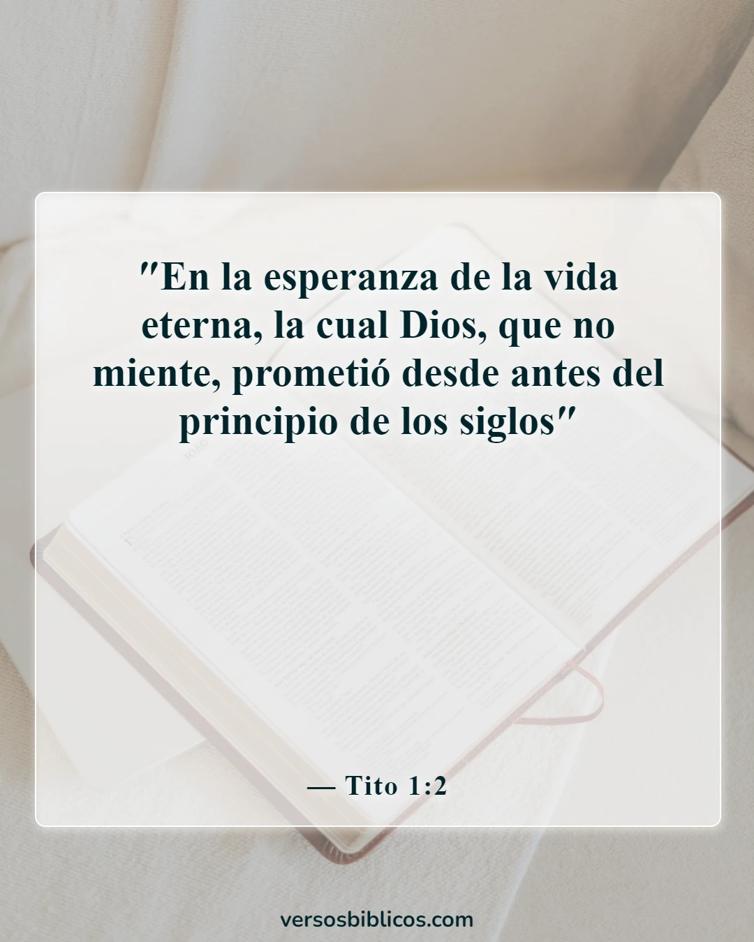 Versículos de la Biblia sobre la esperanza del cielo (Tito 1:2)