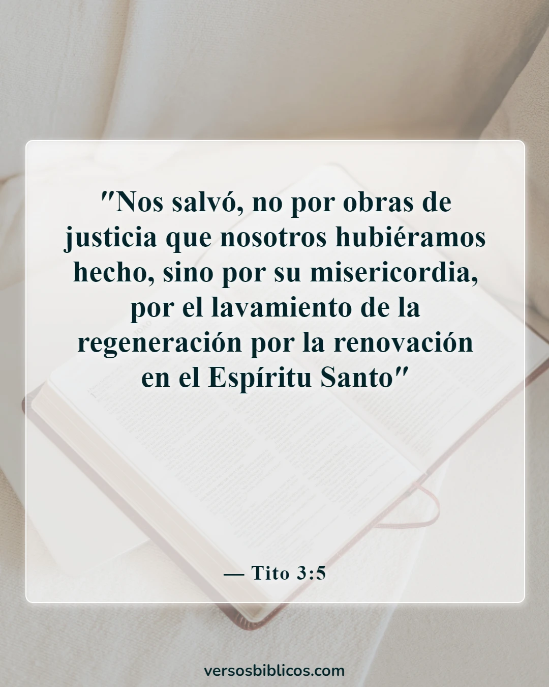 Versículos de la Biblia sobre los poderes y habilidades de Dios (Tito 3:5)