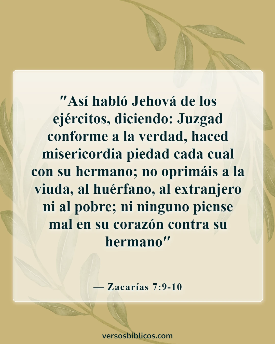 Versículos de la Biblia sobre amar al prójimo (Zacarías 7:9-10)
